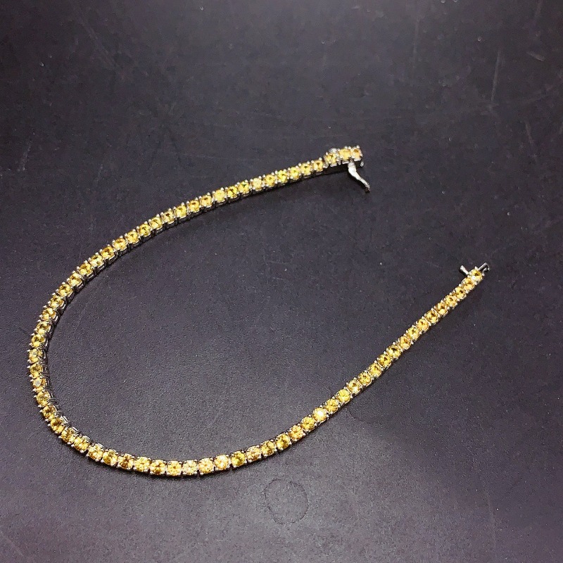 Gemstone Bracelet Healing - Natural Citrine Tennis Bracelet Energy Healing