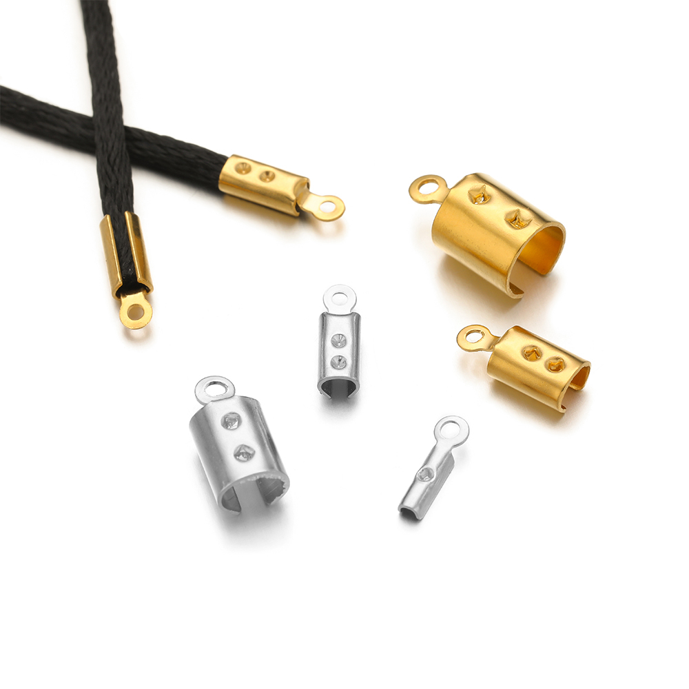 Charm Bracelet Beads - 50pcs Stainless Steel High Quality Crimp