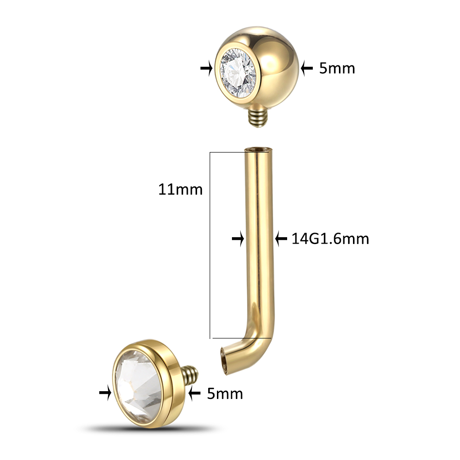 1PC G23 Titanium CZ Curved Bar - Christina Jewelry & Watches Marguerite Ørestik Forgyldt Sølv review and price