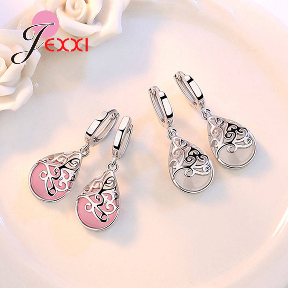 Genuine 925 Sterling Silver Mo - Opal Earrings Dangle review and price
