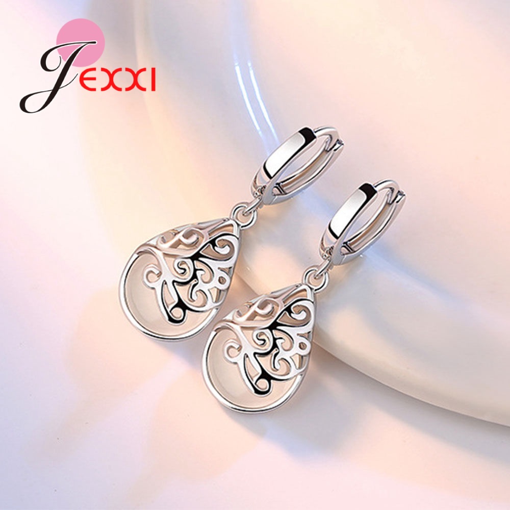 Genuine 925 Sterling Silver Mo - Opal Earrings Dangle review and price