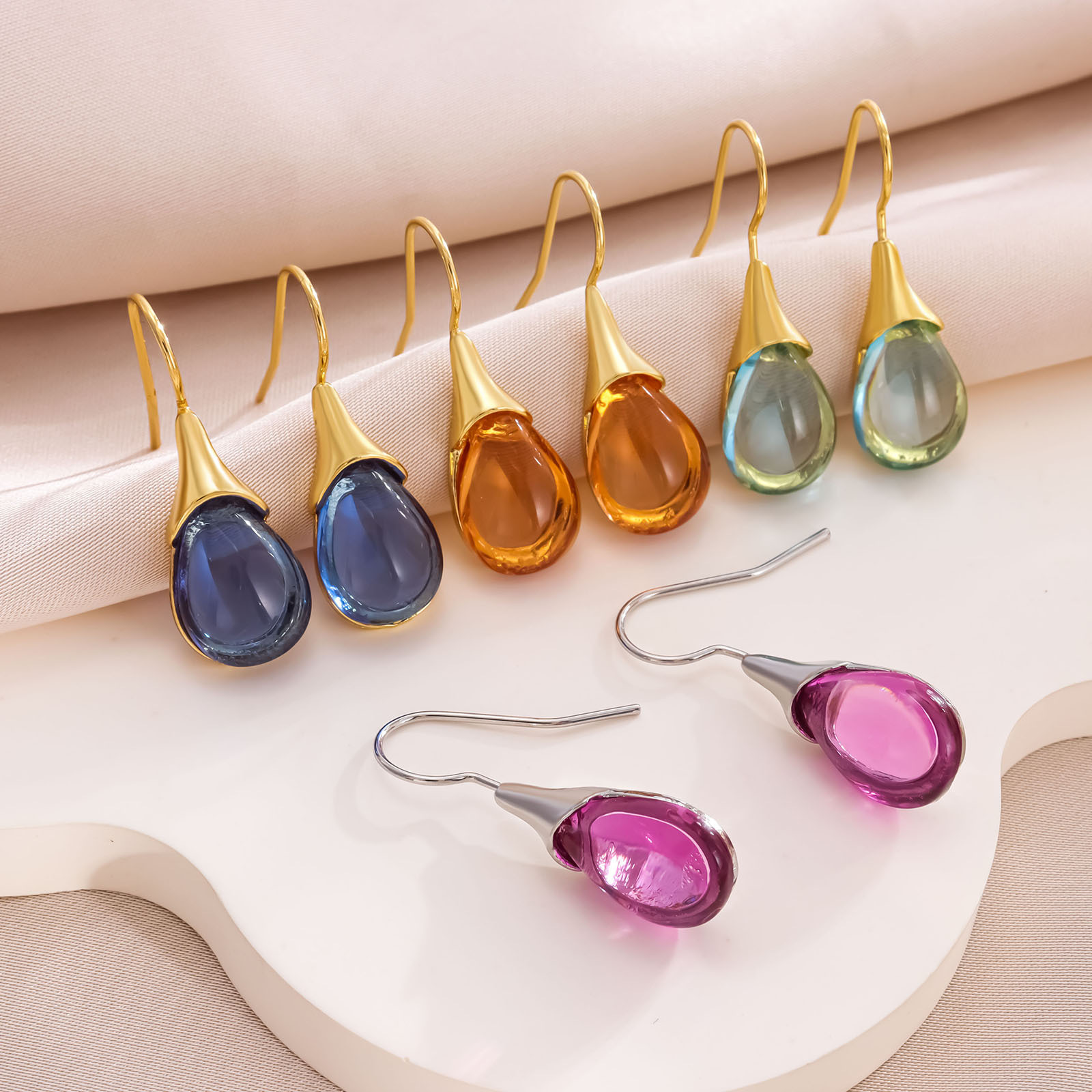 Trendy Women Cat's Eye Stones  - Opal Earrings Dangle review and price