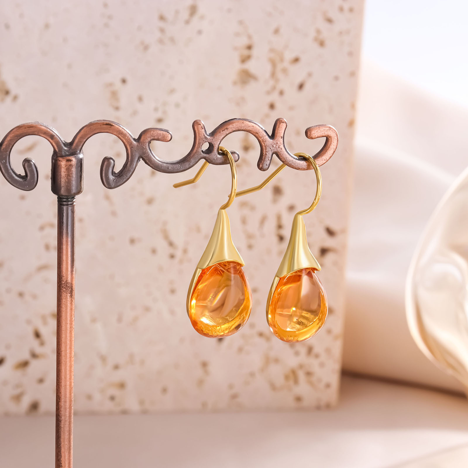 Trendy Women Cat's Eye Stones  - Opal Earrings Dangle review and price