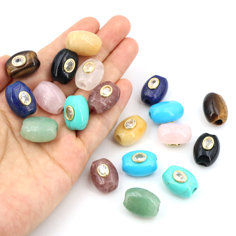 Natural Stone Big Hole Flat Bu - Gemstone Bracelet Healing review and price