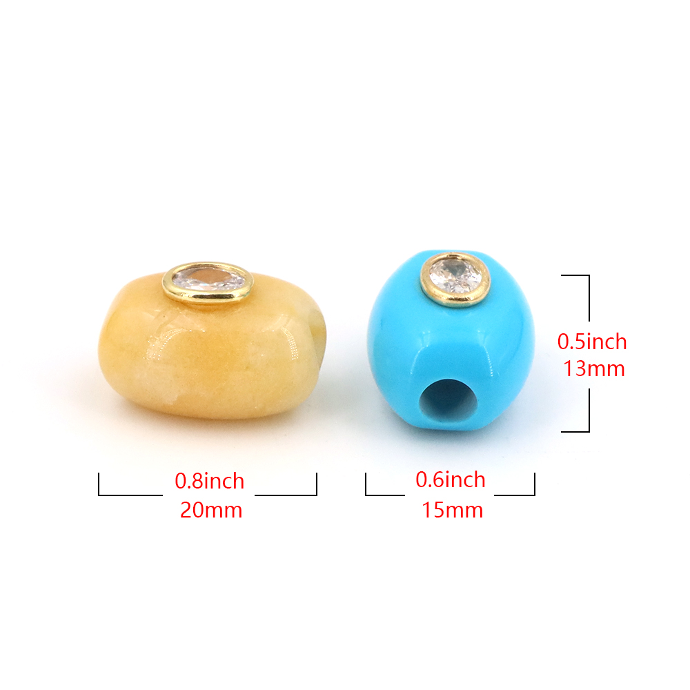 Natural Stone Big Hole Flat Bu - Gemstone Bracelet Healing review and price