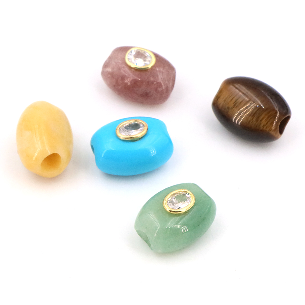 Natural Stone Big Hole Flat Bu - Gemstone Bracelet Healing review and price