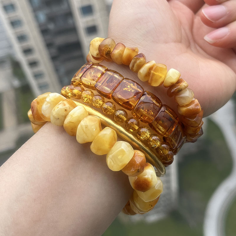 100% Real Yellow Amber Bracele - Gemstone Bracelet Healing review and price
