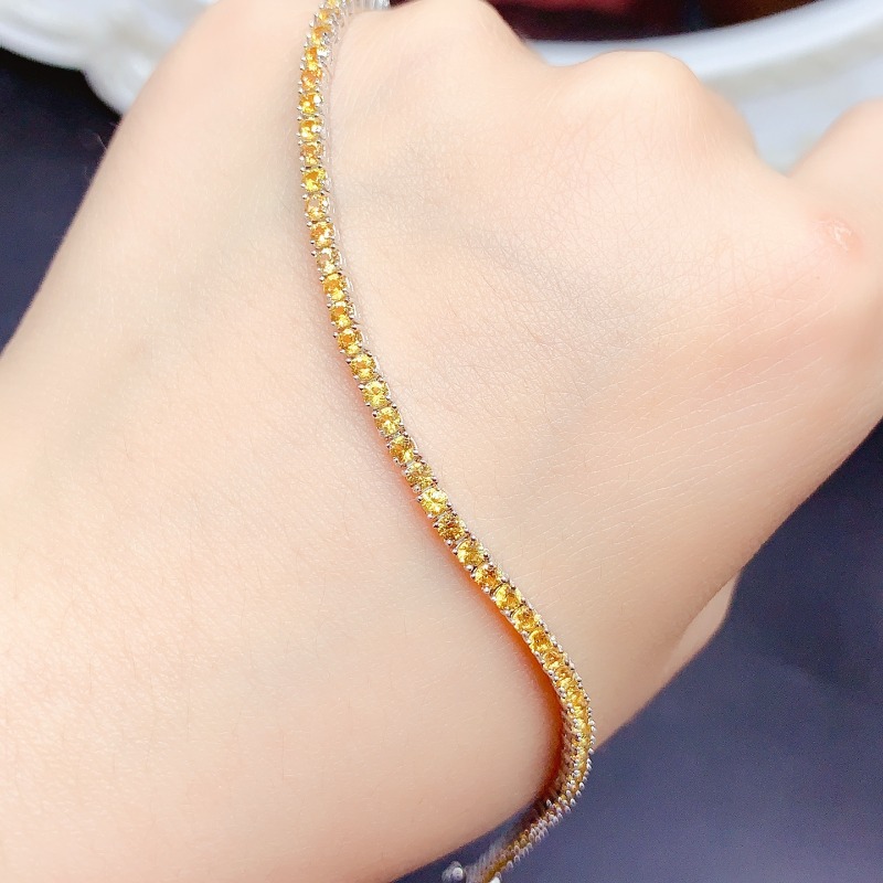 Natural  Citrine Tennis Bracel - Gemstone Bracelet Healing review and price