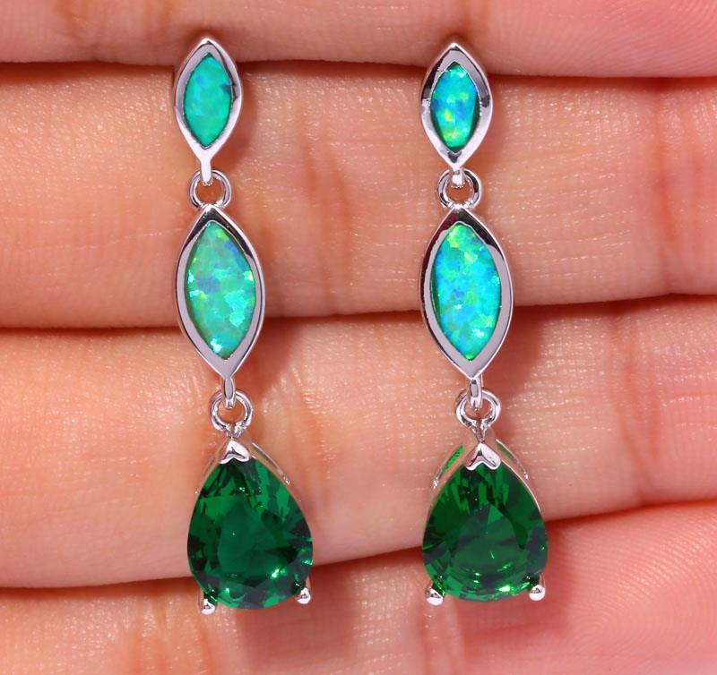 CiNily Created Red/Blue Fire O - Opal Earrings Dangle review and price