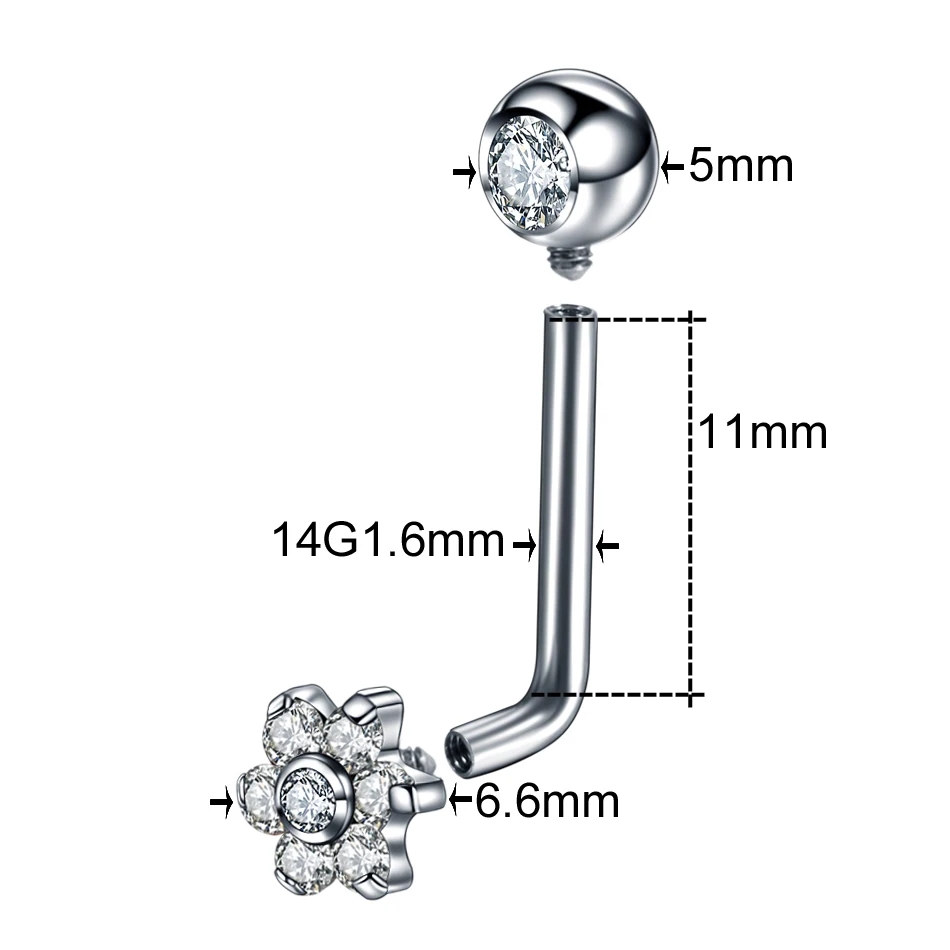 1Pc G23 Titanium Crystal Flowe - Christina Jewelry & Watches Marguerite Ørestik Forgyldt Sølv review and price