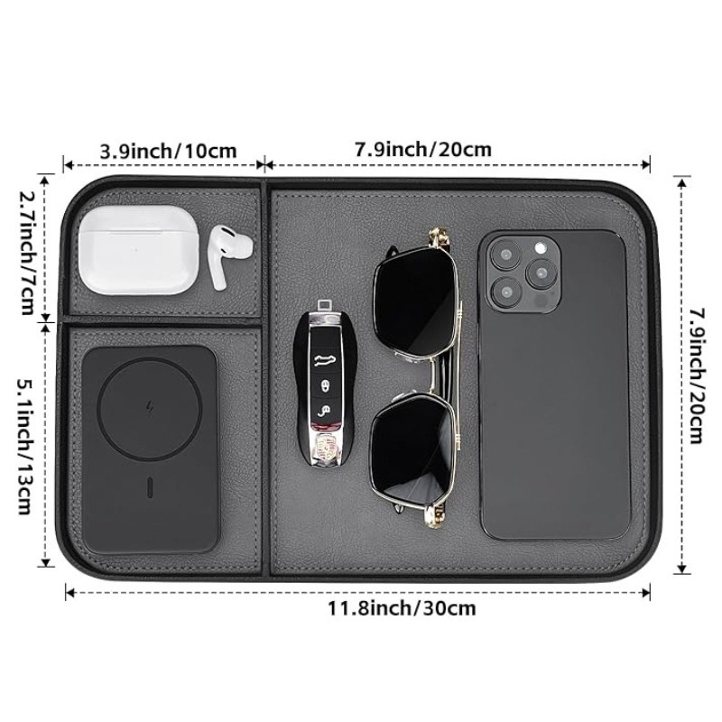 Nightstand Organizer Tray PU L - Jewelry Essentials Watches review and price