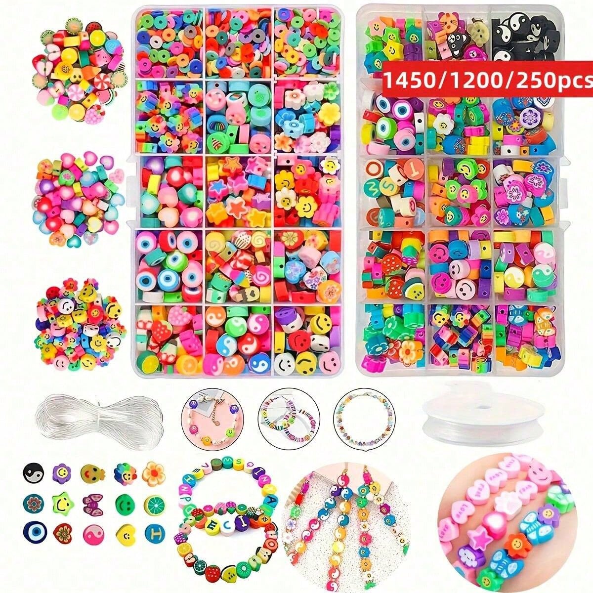 1450/1200/250pcs Polymer Clay  - Charm Bracelet Beads review and price