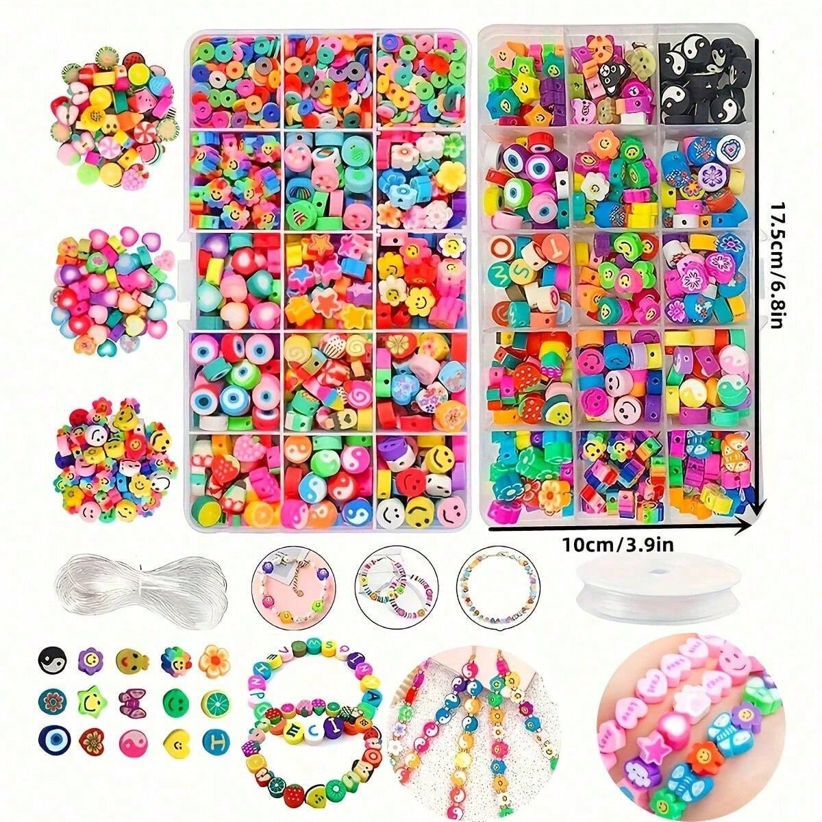 1450/1200/250pcs Polymer Clay  - Charm Bracelet Beads review and price