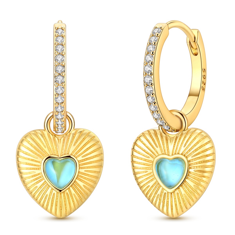 S925 Sterling Silver Heart Dan - Opal Earrings Dangle review and price