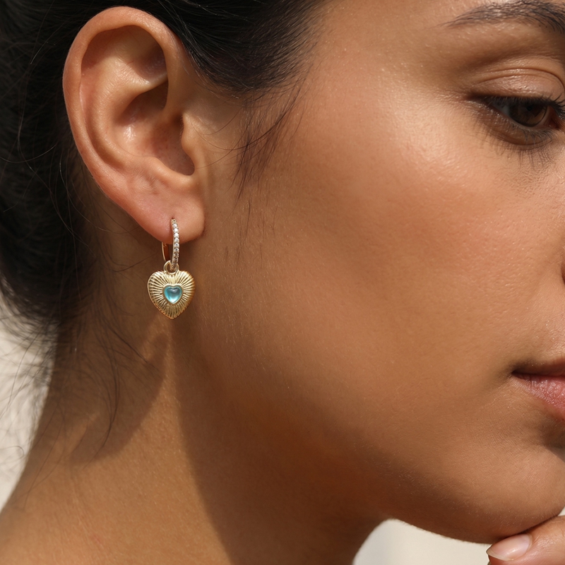 S925 Sterling Silver Heart Dan - Opal Earrings Dangle review and price