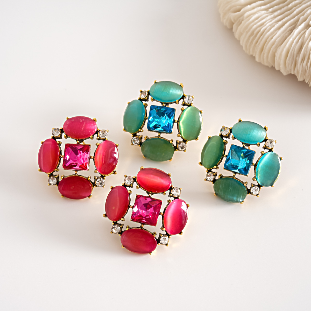 Vintage Blue Opal Stud Earring - Opal Earrings Dangle review and price