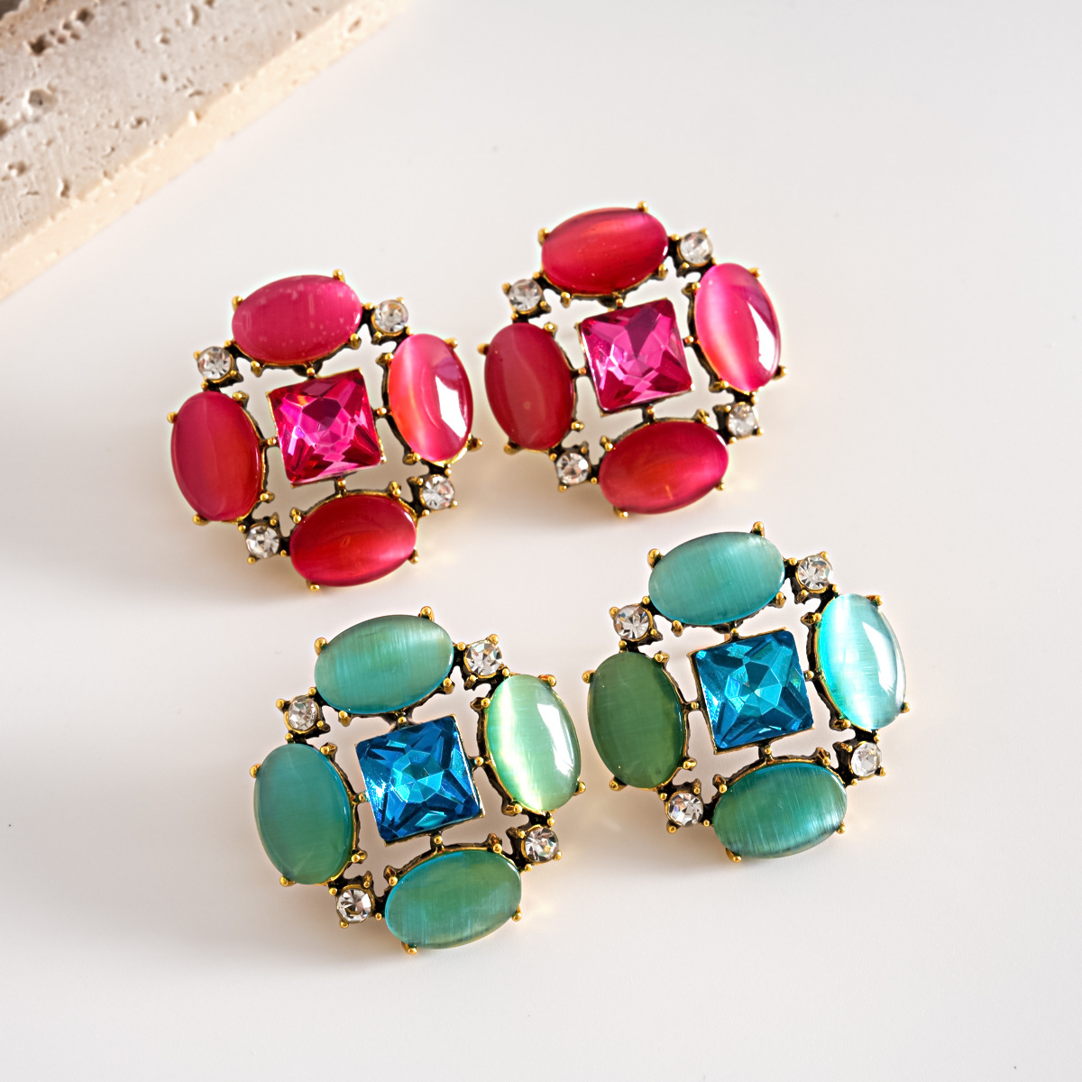 Vintage Blue Opal Stud Earring - Opal Earrings Dangle review and price