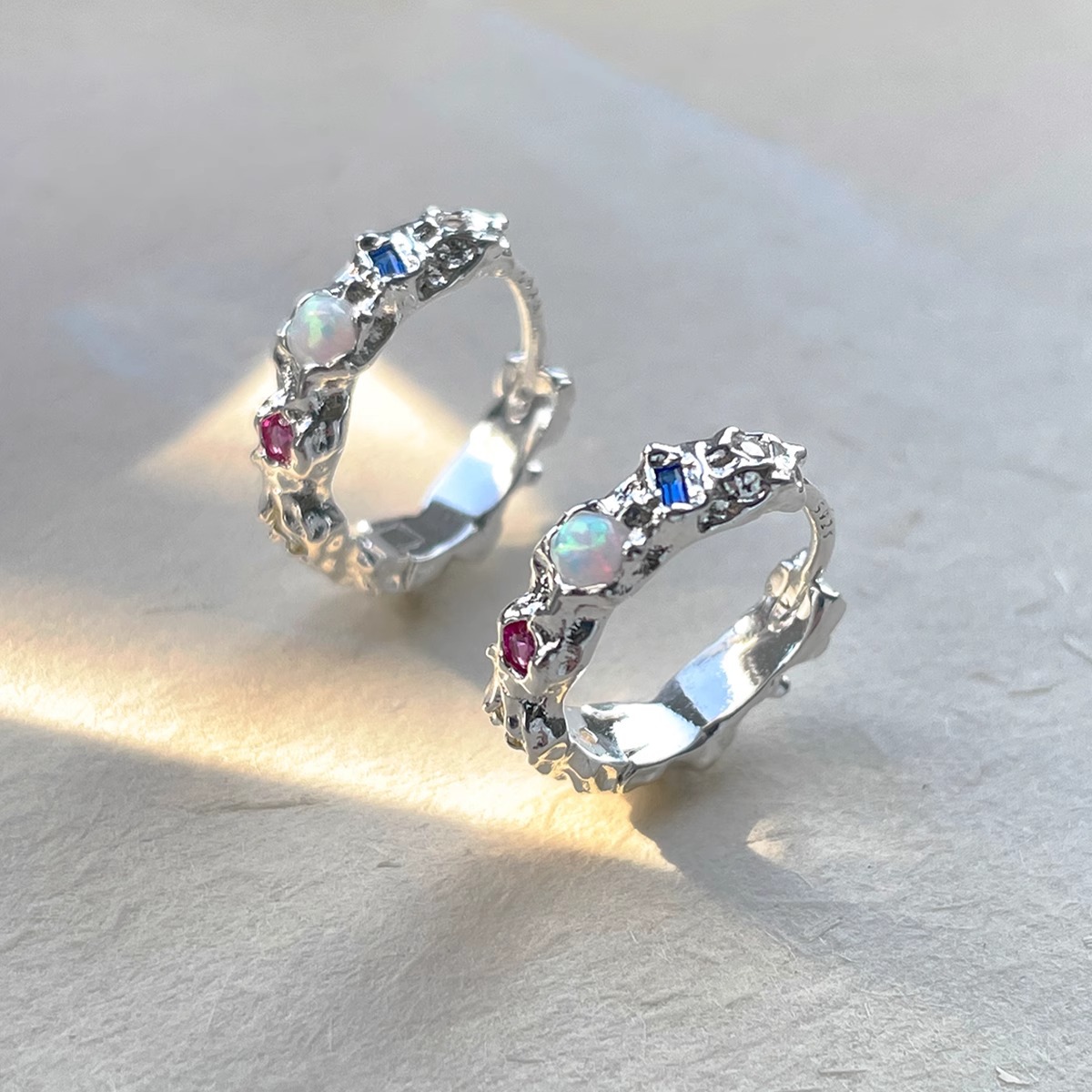 925 Sterling Silver Opal Hoop  - Opal Earrings Dangle review and price