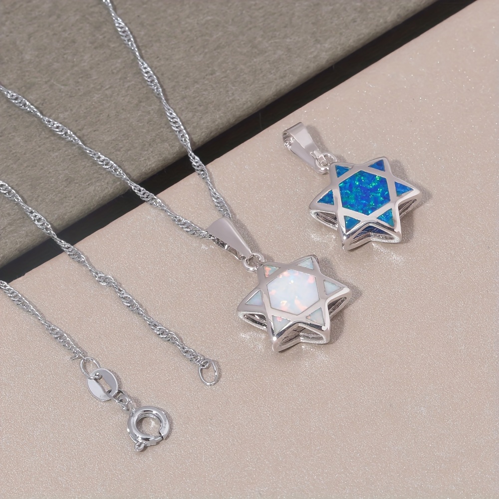 Star of David Opal Pendant Nec - Jewelry & Watches Spółka Z Ograniczoną Odpowiedzialnością Sp Z Oo review and price
