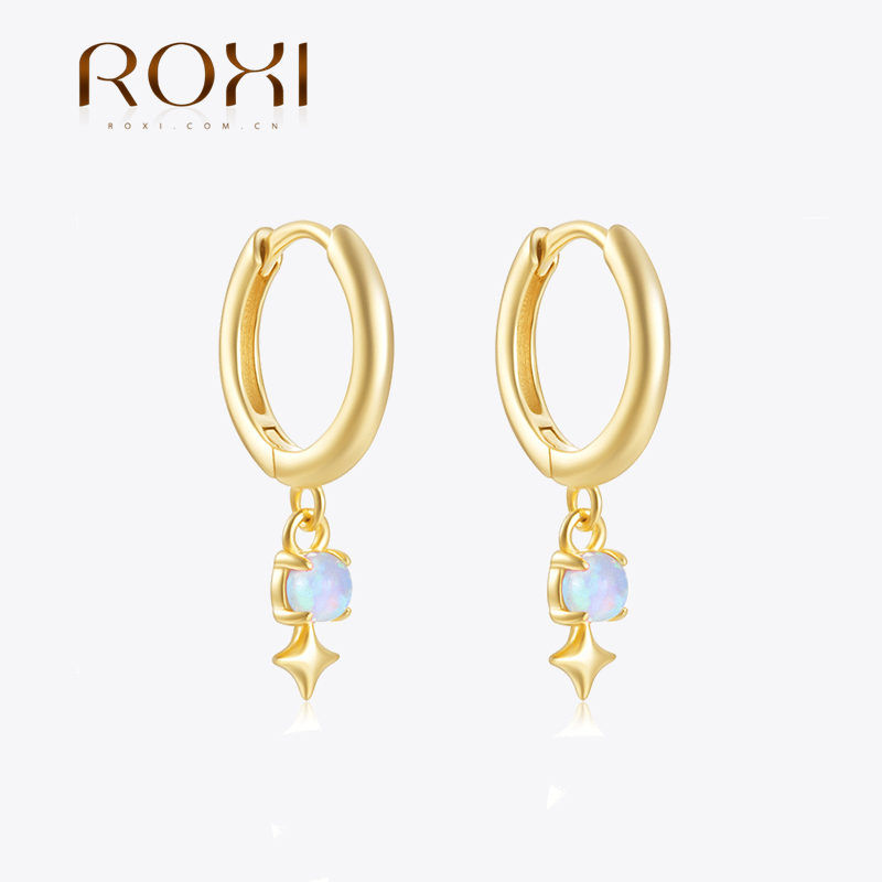ROXI White Opal Drop Hoop Earr - Opal Earrings Dangle review and price
