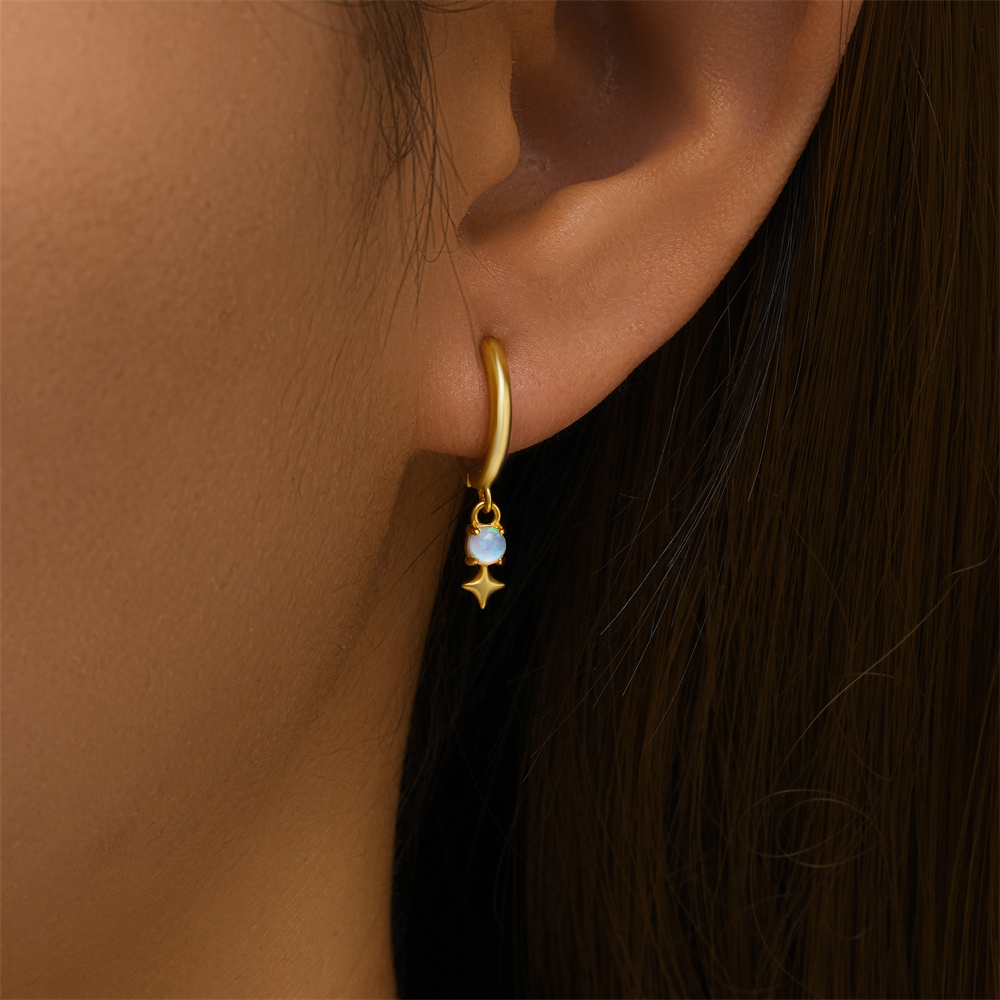 ROXI White Opal Drop Hoop Earr - Opal Earrings Dangle review and price
