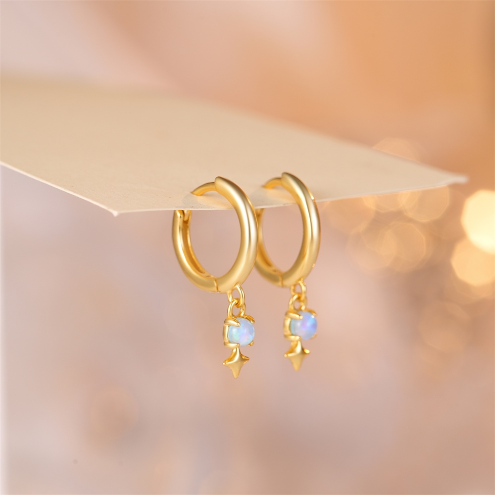 ROXI White Opal Drop Hoop Earr - Opal Earrings Dangle review and price