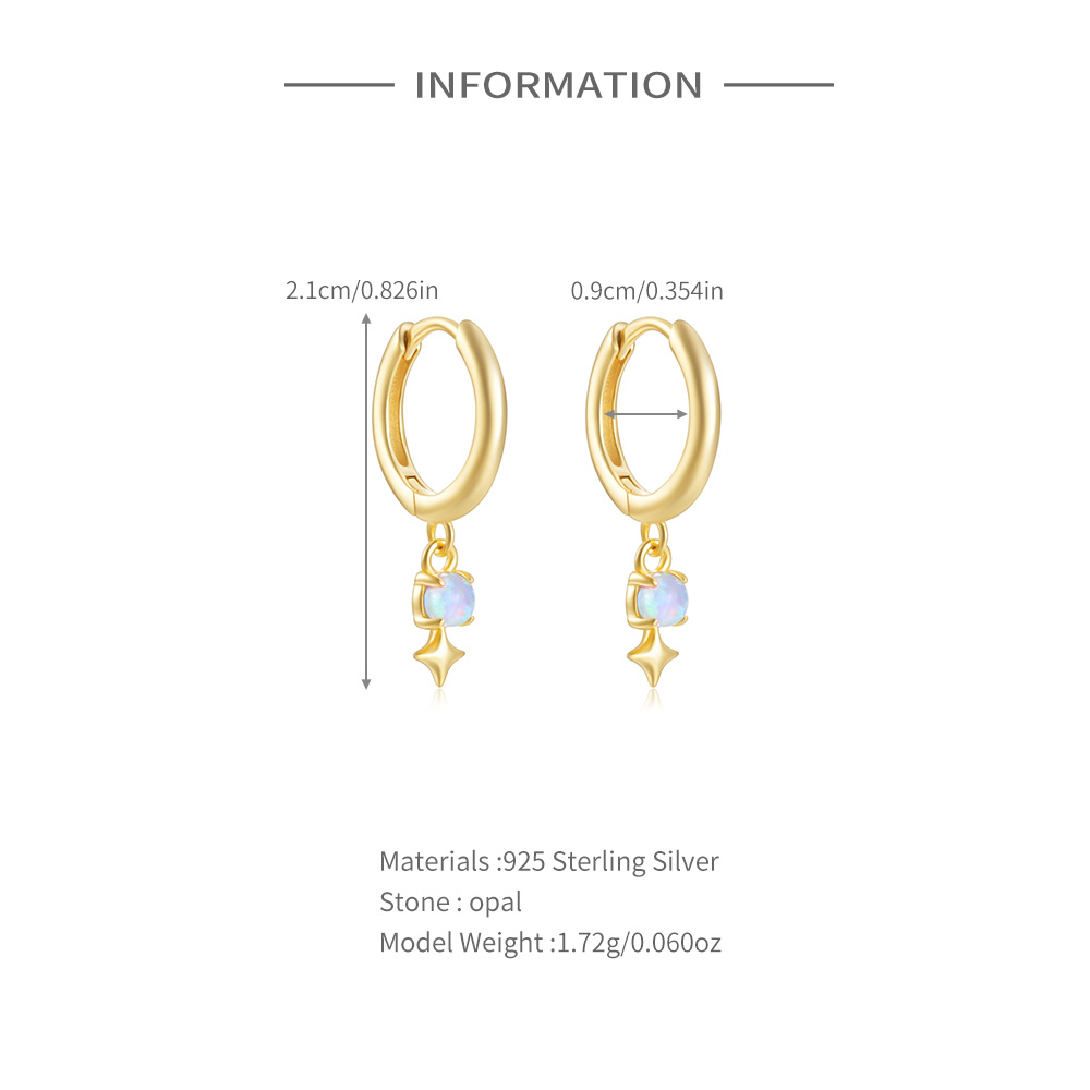 ROXI White Opal Drop Hoop Earr - Opal Earrings Dangle review and price