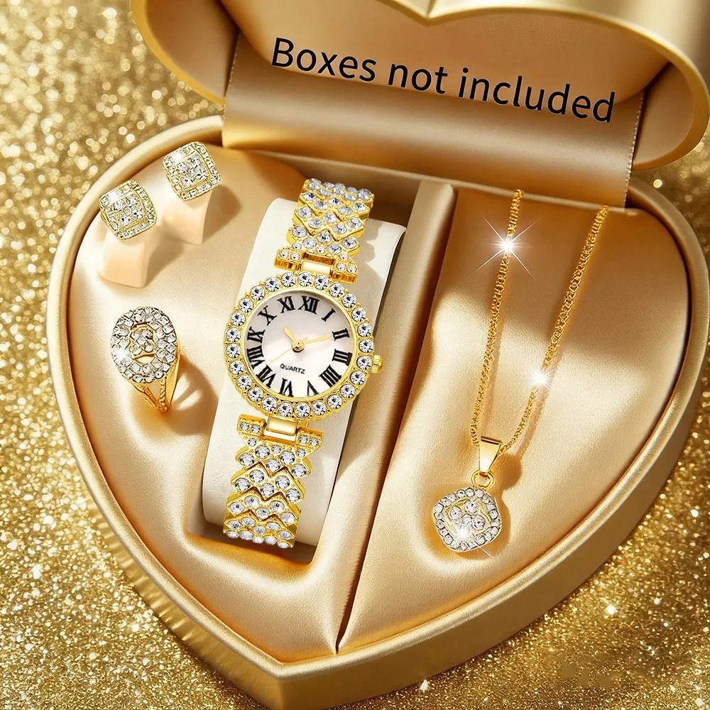 2026 5pcs Elegant Rhinestone W - Jewelry Box Watches Bracelets review and price