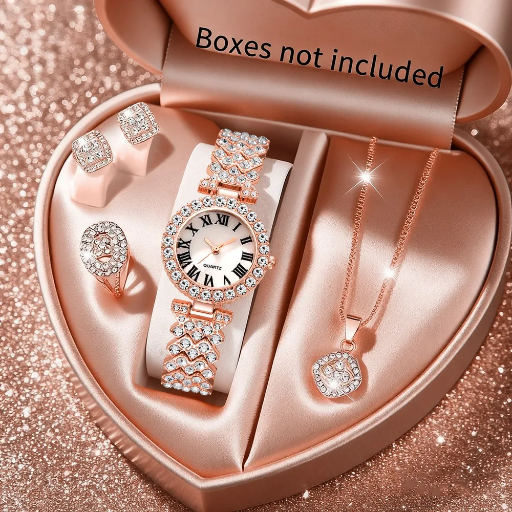 2026 5pcs Elegant Rhinestone W - Jewelry Box Watches Bracelets review and price