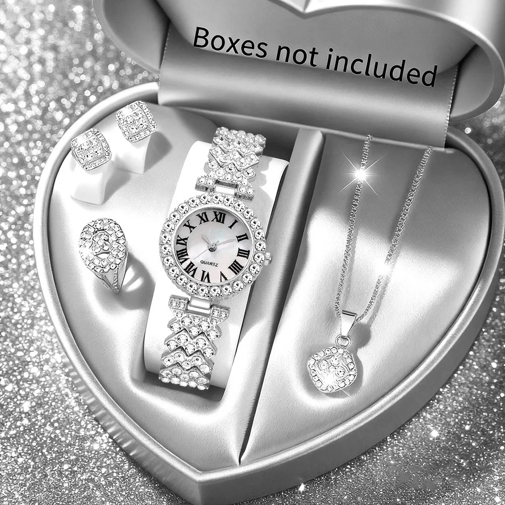 2026 5pcs Elegant Rhinestone W - Jewelry Box Watches Bracelets review and price